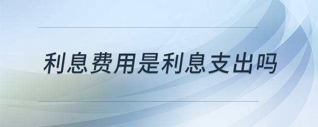 利息費(fèi)用是利息支出嗎 利息費(fèi)用是利息支出嗎