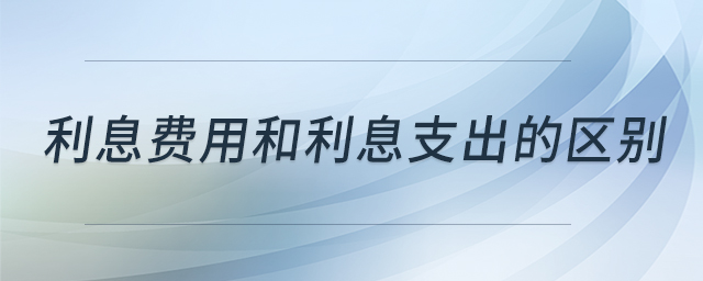 利息費(fèi)用和利息支出的區(qū)別