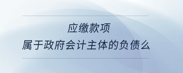 應(yīng)繳款項屬于政府會計主體的負債么 應(yīng)繳款項屬于政府會計主體的負債么