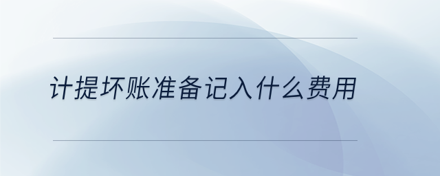 計提壞賬準備記入什么費用 計提壞賬準備記入什么費用