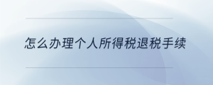 怎么辦理個(gè)人所得稅退稅手續(xù)