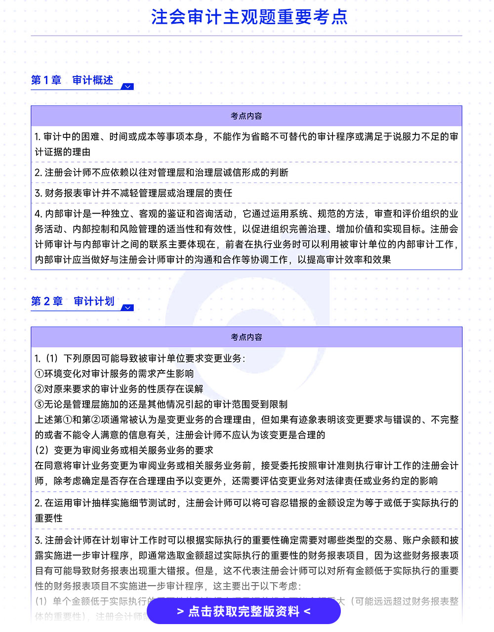 注會審計(jì)-主觀題必備考點(diǎn)