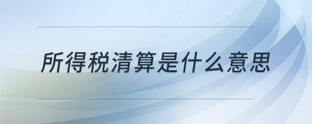 所得稅清算是什么意思 所得稅清算是什么意思