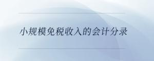 小規(guī)模免稅收入的會計分錄
