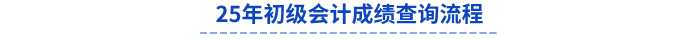 25年初級會計成績查詢流程