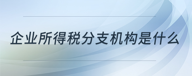 企業(yè)所得稅分支機構是什么 企業(yè)所得稅分支機構是什么