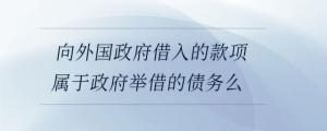 向外國政府借入的款項屬于政府舉借的債務么
