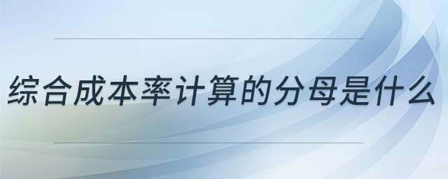 綜合成本率計算的分母是什么 綜合成本率計算的分母是什么