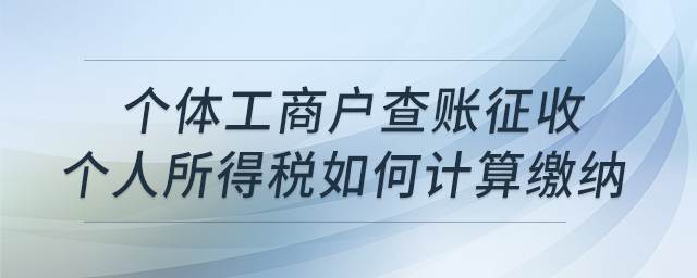 個(gè)體工商戶(hù)查賬征收個(gè)人所得稅如何計(jì)算繳納 個(gè)體工商戶(hù)查賬征收個(gè)人所得稅如何計(jì)算繳納