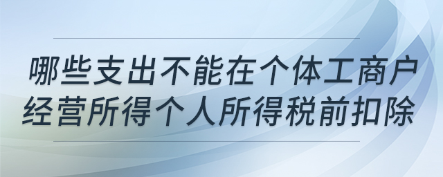 哪些支出不能在個(gè)體工商戶經(jīng)營所得個(gè)人所得稅前扣除 哪些支出不能在個(gè)體工商戶經(jīng)營所得個(gè)人所得稅前扣除