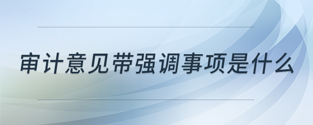 審計(jì)意見帶強(qiáng)調(diào)事項(xiàng)是什么
