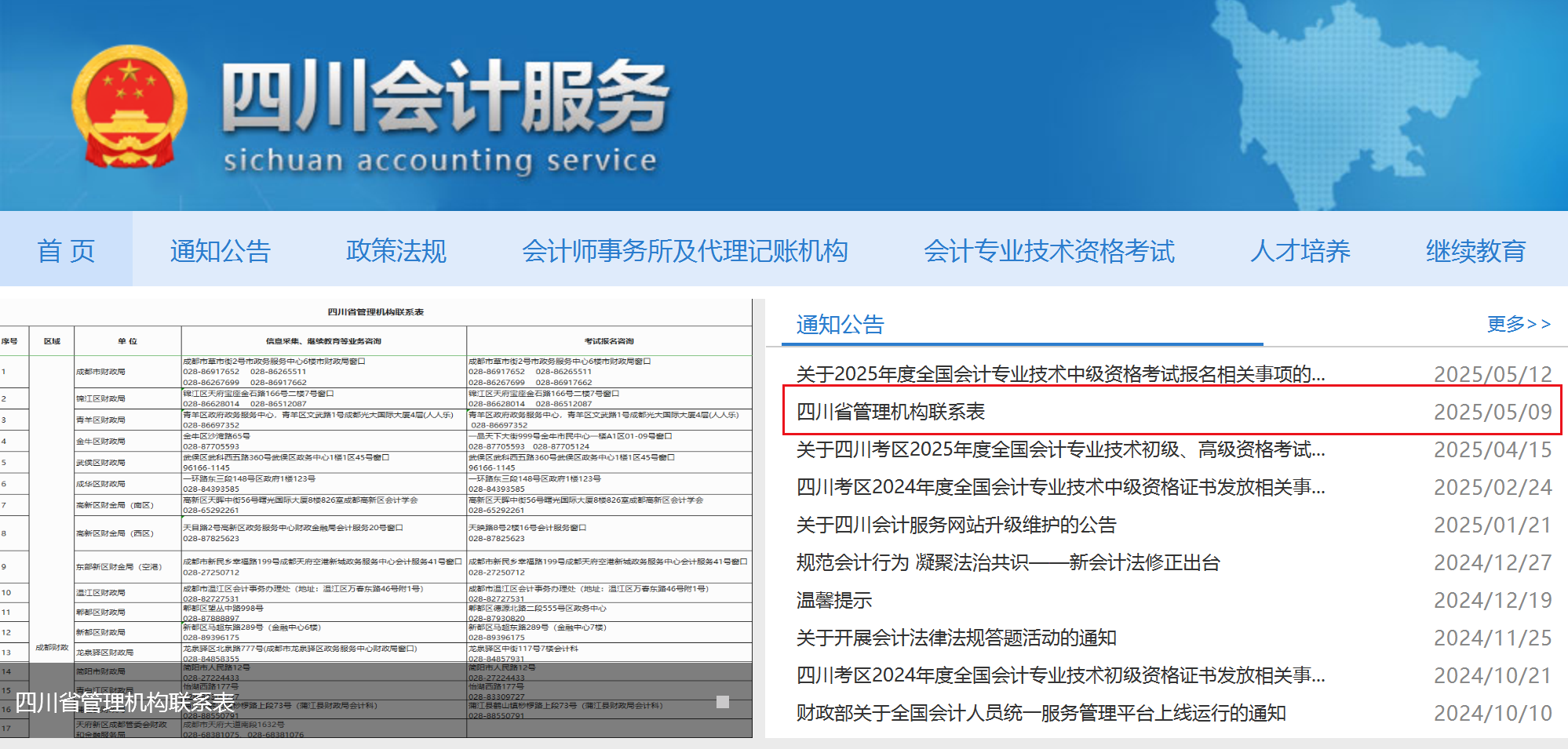 四川中級會計(jì)報考咨詢電話