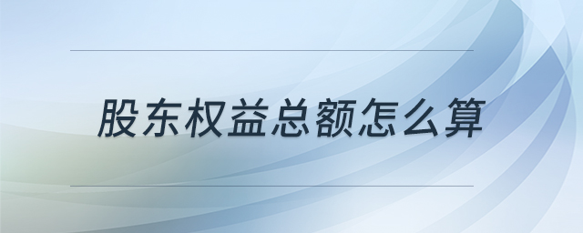 股東權(quán)益總額怎么算