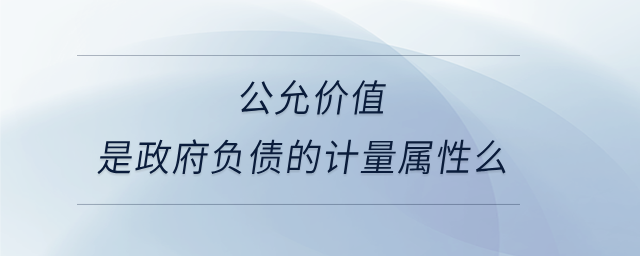 公允價值是政府負(fù)債的計量屬性么