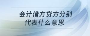 會計(jì)借方貸方分別代表什么意思