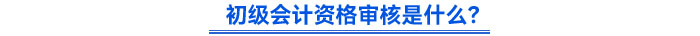 初級會計(jì)資格審核是什么？