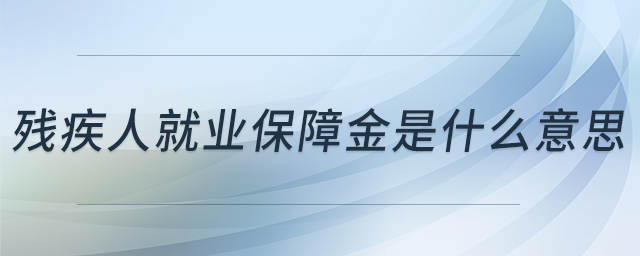 殘疾人就業(yè)保障金是什么意思 殘疾人就業(yè)保障金是什么意思