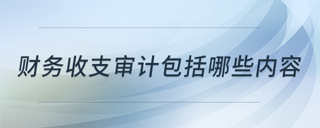財務(wù)收支審計包括哪些內(nèi)容