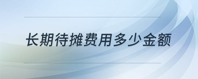 長期待攤費用多少金額