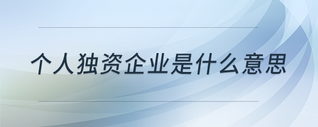 個人獨資企業(yè)是什么意思 個人獨資企業(yè)是什么意思