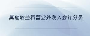 其他收益和營業(yè)外收入會計分錄