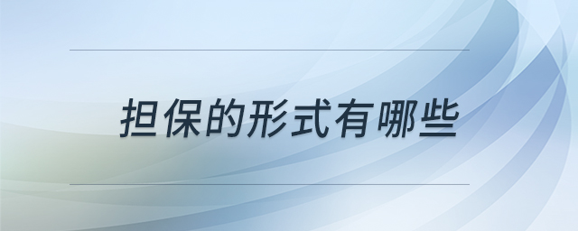 擔(dān)保的形式有哪些