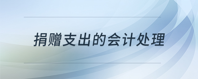 捐贈支出的會計處理 捐贈支出的會計處理