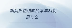 期間損益結(jié)轉(zhuǎn)的本年利潤(rùn)是什么