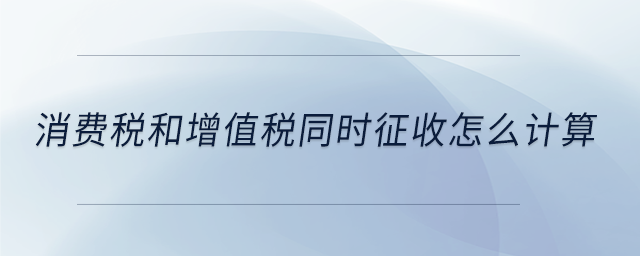 消費(fèi)稅和增值稅同時(shí)征收怎么計(jì)算 消費(fèi)稅和增值稅同時(shí)征收怎么計(jì)算