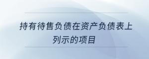 持有待售負債在資產負債表上列示的項目
