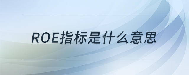 ROE指標(biāo)是什么意思