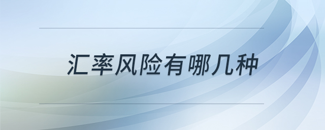 匯率風(fēng)險(xiǎn)有哪幾種 匯率風(fēng)險(xiǎn)有哪幾種