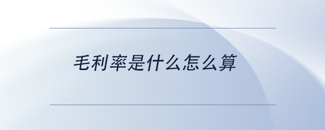 中級會計毛利率是什么怎么算
