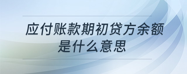 應(yīng)付賬款期初貸方余額是什么意思