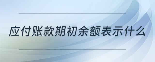 應(yīng)付賬款期初余額表示什么