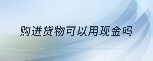 購進(jìn)貨物可以用現(xiàn)金嗎 購進(jìn)貨物可以用現(xiàn)金嗎
