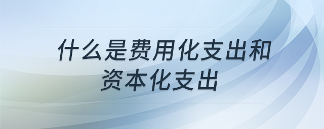 什么是費(fèi)用化支出和資本化支出