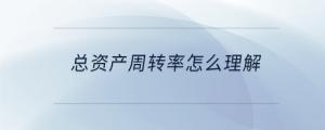 總資產(chǎn)周轉(zhuǎn)率怎么理解