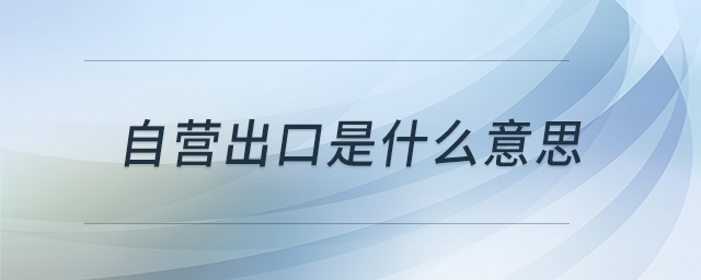 自營(yíng)出口是什么意思