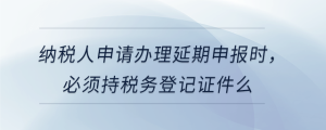 納稅人申請(qǐng)辦理延期申報(bào)時(shí)，必須持稅務(wù)登記證件么