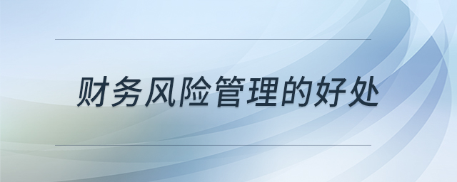 財務(wù)風(fēng)險管理的好處