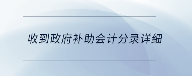 收到政府補助會計分錄詳細 收到政府補助會計分錄詳細