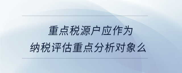重點(diǎn)稅源戶(hù)應(yīng)作為納稅評(píng)估重點(diǎn)分析對(duì)象么