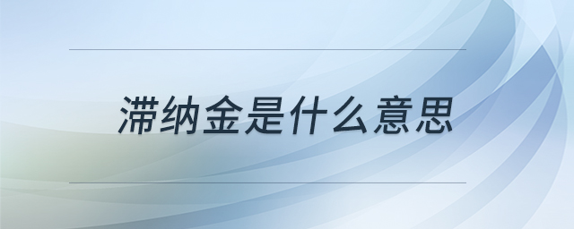 滯納金是什么意思