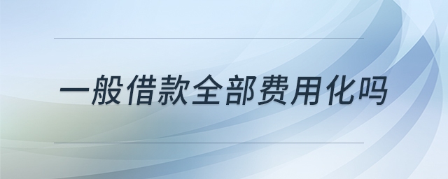 一般借款全部費(fèi)用化嗎