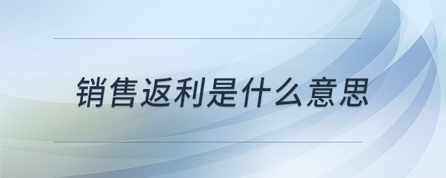 銷售返利是什么意思