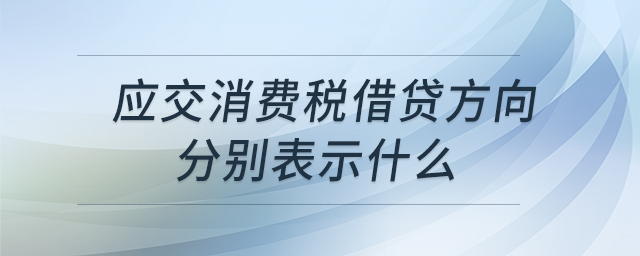 應(yīng)交消費(fèi)稅借貸方向分別表示什么