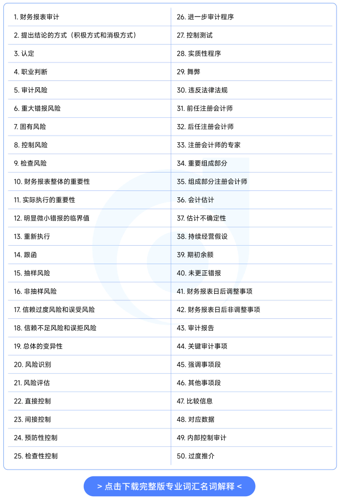 26年注會(huì)《審計(jì)》專業(yè)詞匯名詞解釋_01