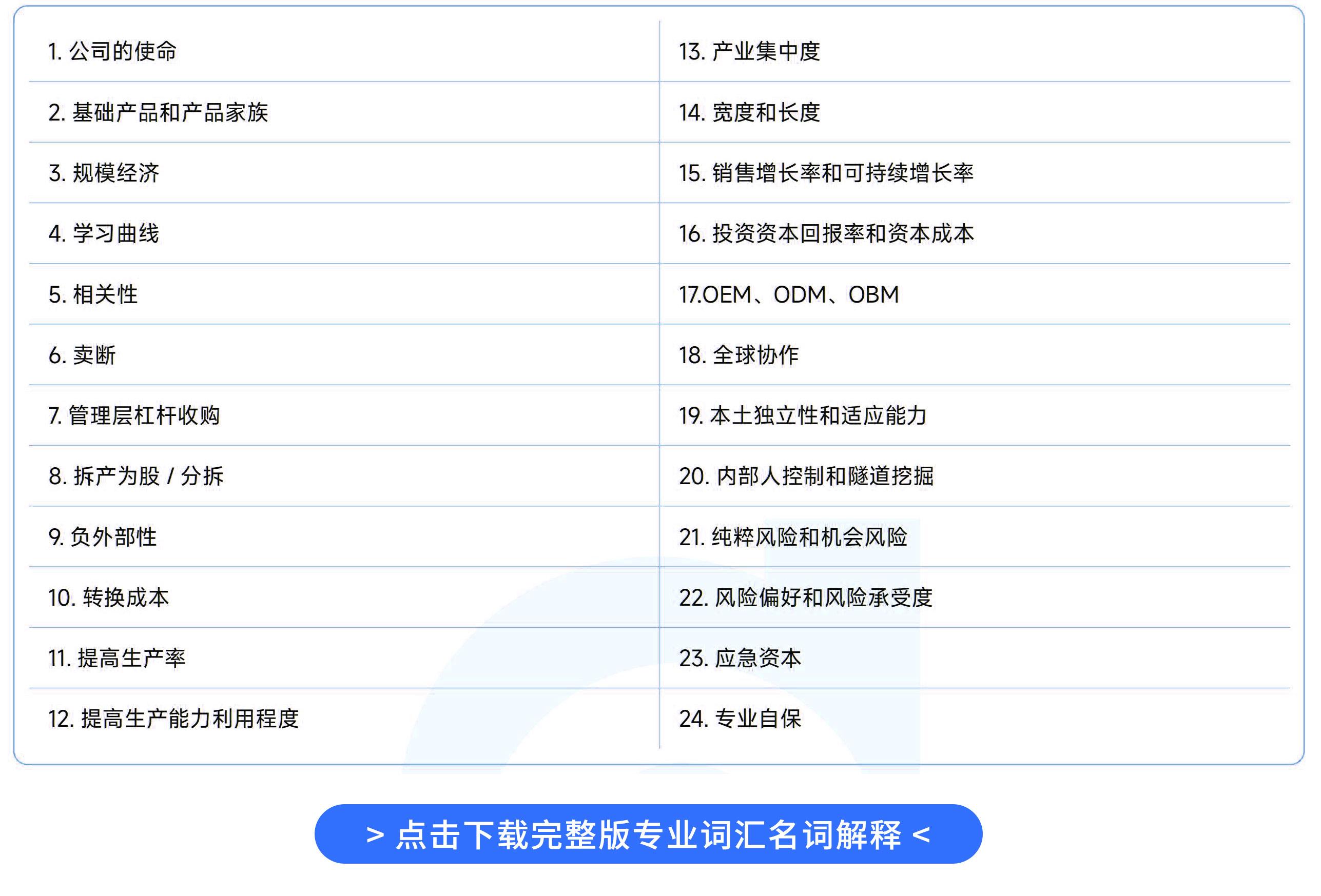 注會《公司戰(zhàn)略與風(fēng)險(xiǎn)管理》專業(yè)詞匯名詞解釋