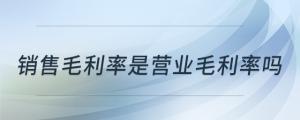 銷售毛利率是營業(yè)毛利率嗎